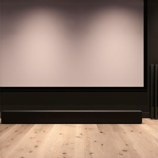 Sonos Beam Gen 2 placed under a UST projector screen showing no shadow interference.