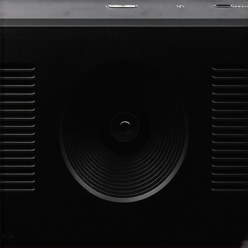 Close-up of a home theater projector ventilation system designed for noise reduction.