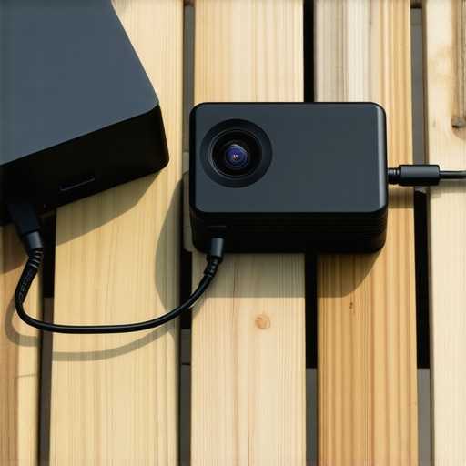 A visual comparison between a small all-in-one projector and a larger 4K projector powered by an external battery station.