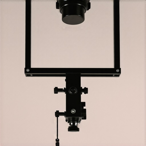 Close-up view of the gear-driven micro-adjustment system on a Chief RPMAU projector mount.