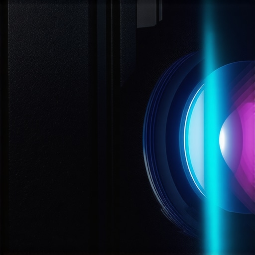 Premium Laser Projector Optical Lens and Build Close-up of a high-quality glass lens on a professional 4k laser projector.