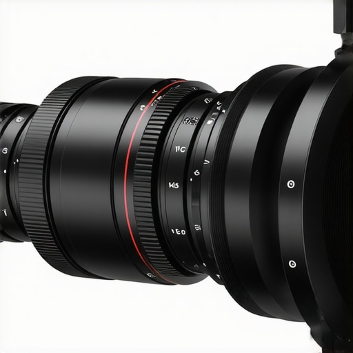 Close-up of a high-end projector lens highlighting the precision glass elements.