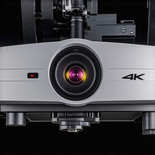 Professional Universal Projector Mount Stress Test Close-up of a professional universal projector mount supporting a heavy 4K laser projector in a home theater.