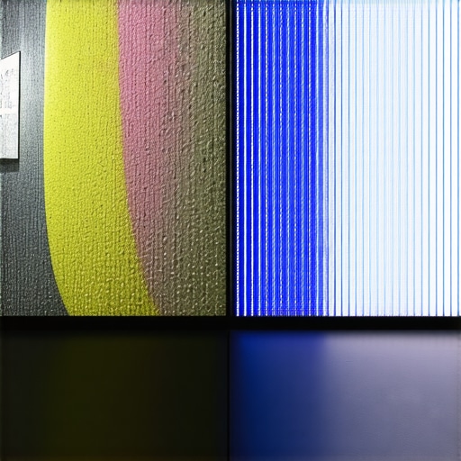 Projection vs LED Wall Comparison Visual difference between a projector's atmospheric glow and an LED wall's digital sharpness in an art gallery.