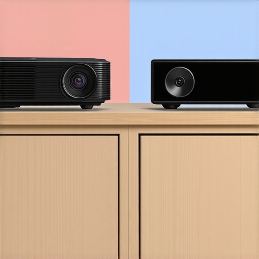 Comparison between UST and traditional 4K projectors showing ventilation design
