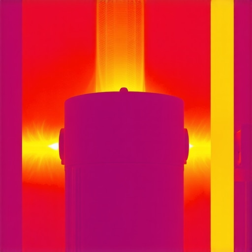 Thermal map showing heat levels of a 4K projector during performance testing.