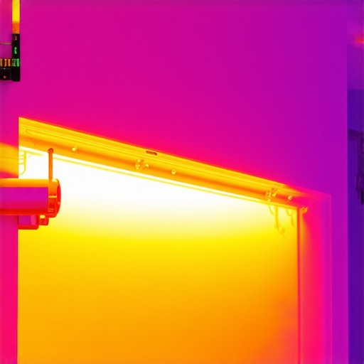 Infrared heat map of a 4K projector during heavy usage showing thermal distribution.