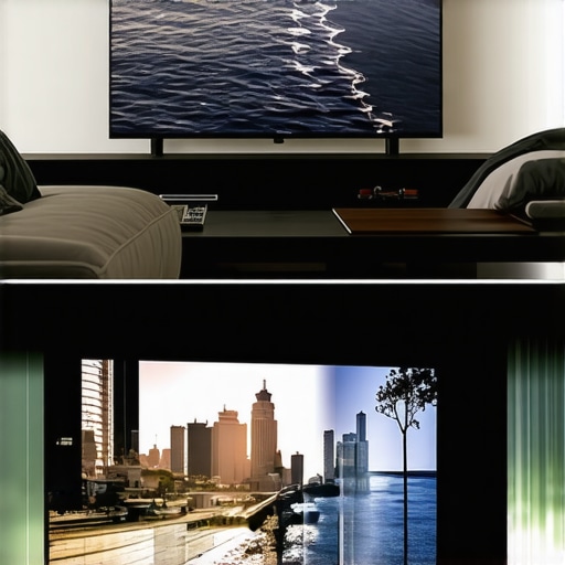 Projector vs Large Screen TV Comparison Comparison between a 120-inch projected image and an 85-inch LED TV display.