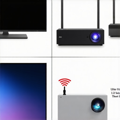 Projector vs TV Comparison A direct comparison of a large LED TV and a UST laser projector in a bright room.