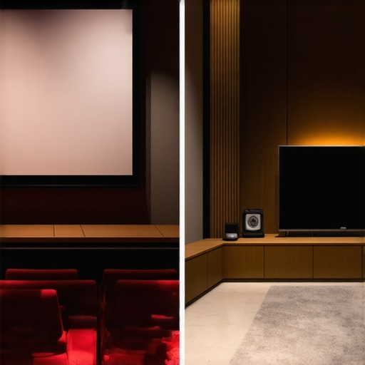 Projector vs TV Scale Comparison Comparison showing the size difference between a 120-inch projector screen and a standard 65-inch television.