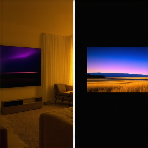 Comparison showing how laser projectors handle ambient light versus a dark room environment.