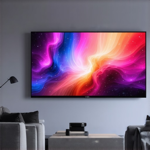 A 4K UST projector displaying a vivid movie scene in a bright living room on an ALR screen.
