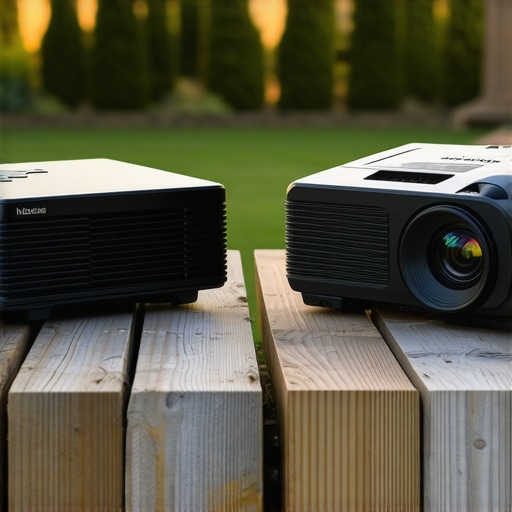 Rugged vs Standard Projector Comparison Comparison between a standard home theater projector and a rugged outdoor movie projector.