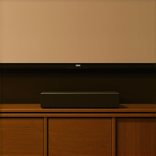 Minimalist UST projector setup with slim soundbar