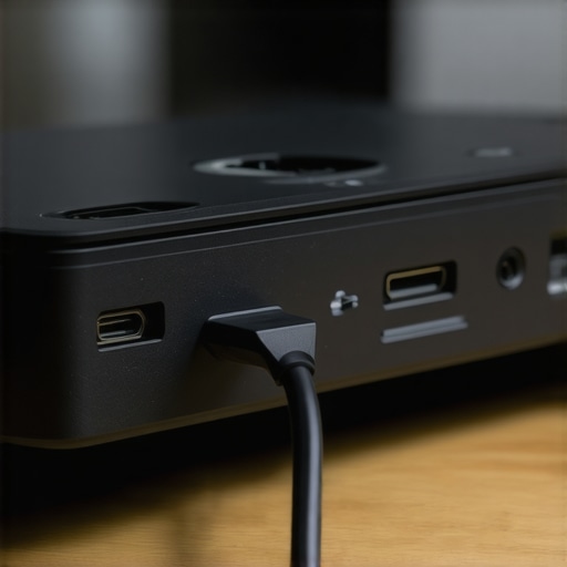 Streaming Stick HDMI Extension Setup A streaming stick connected to a projector using an HDMI extension cable to prevent overheating.