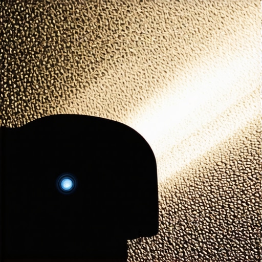 Testing 4K Projector Lens Performance A high-end 4K laser projector lens glowing in the dark during a performance test.