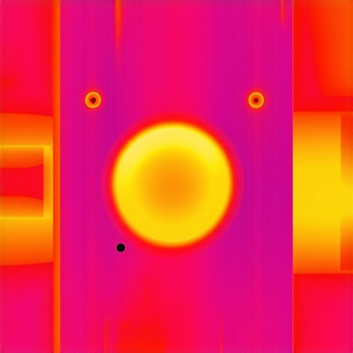 Thermal image showing heat levels at a projector exhaust vent