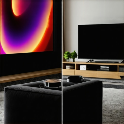 UST Projector vs Large Screen TV Comparison Comparison of projector screen size versus a standard television screen