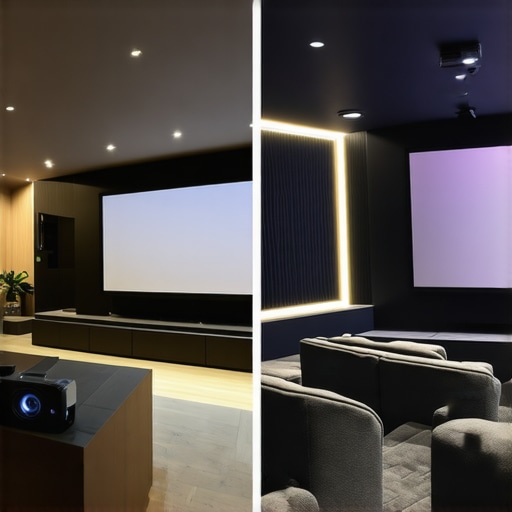 Comparison of UST and long-throw projector setups in a home theater