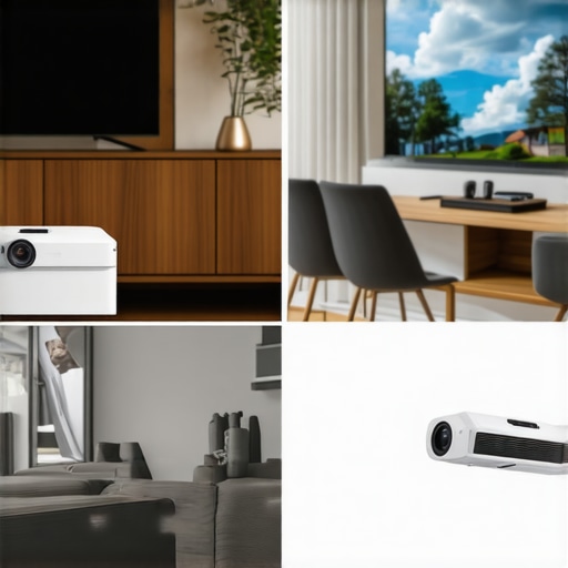 UST Projector vs. Traditional Mount Comparison Illustration comparing ultra-short throw and ceiling-mounted projector installations.