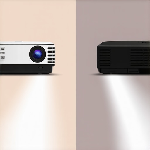UST vs Long Throw Projector Comparison A visual comparison of different projector types and their light paths on a screen.