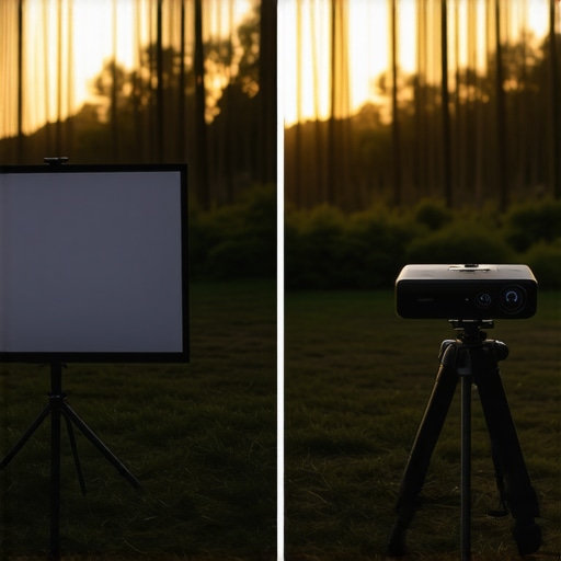 UST vs Standard Projector Comparison A diagram and real-world photo comparison showing the placement differences between ultra-short throw and long-throw projectors.